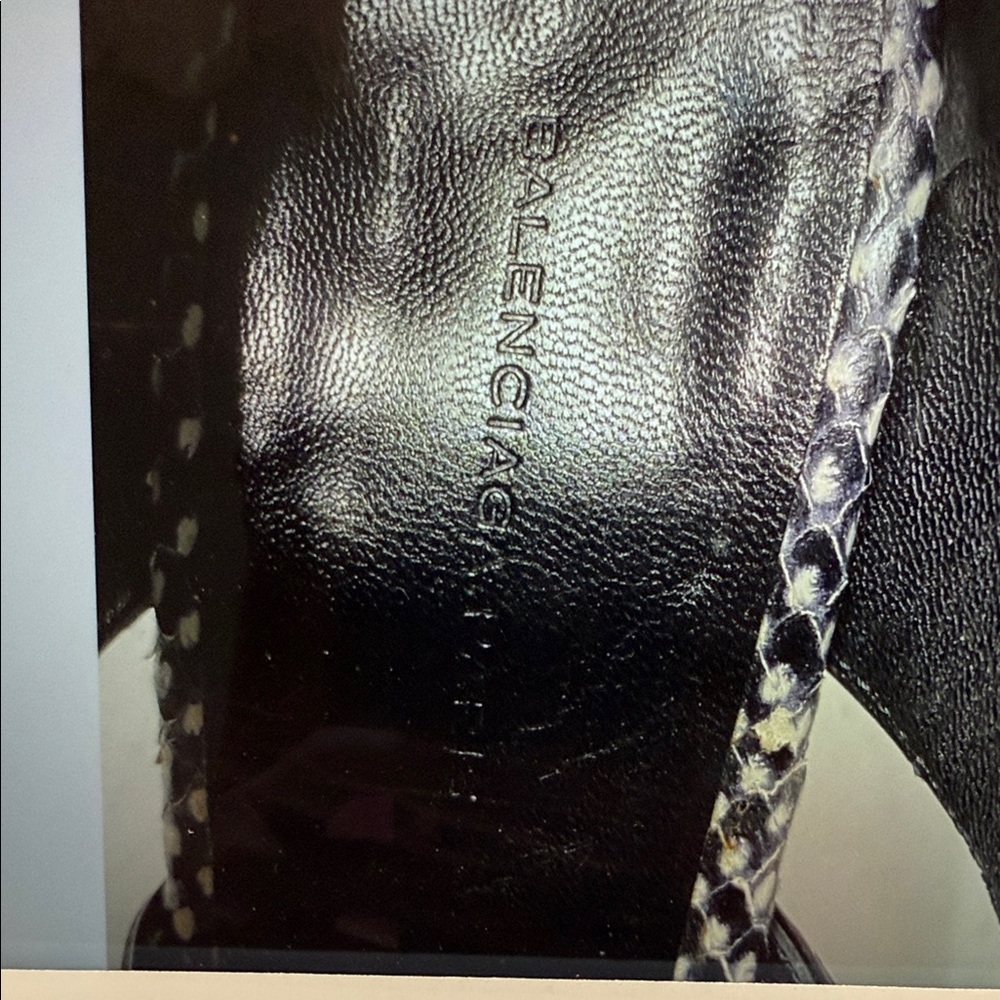 Balenciaga Black Heeled Ankle Boots with Textured Design - Picture 8 of 11